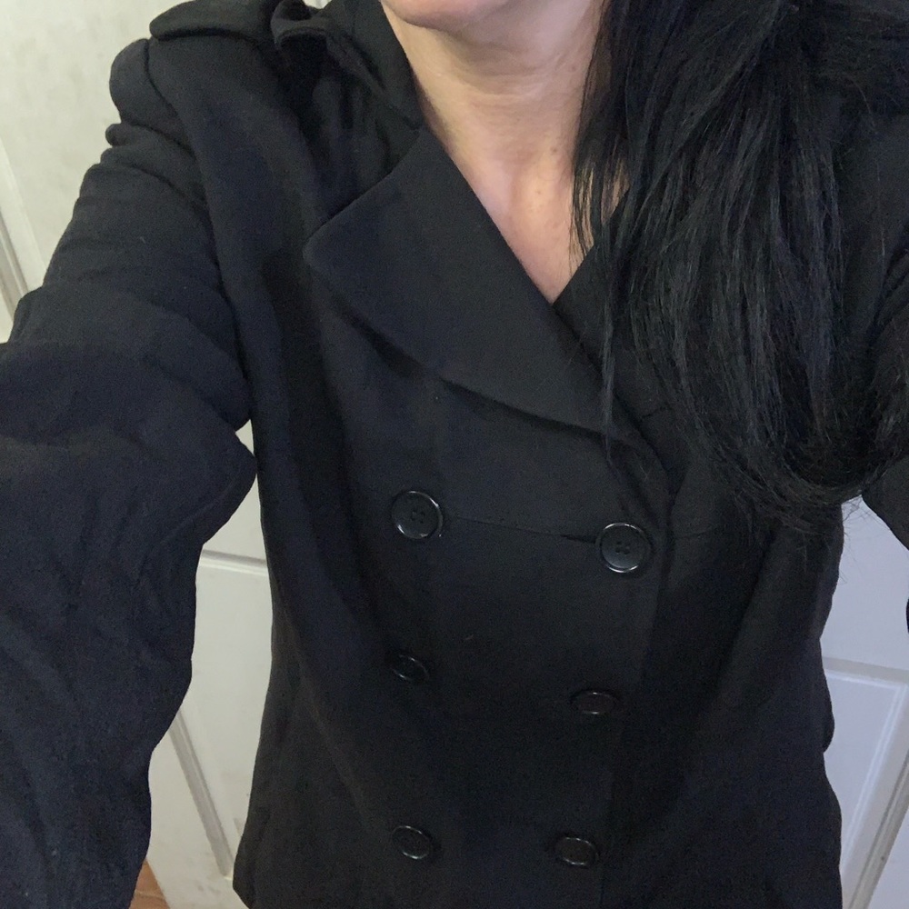 Tahari Stunning long black overcoat coat Sz 12